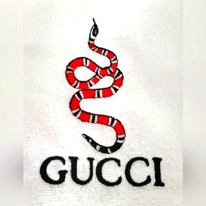 Gucci Snake Embroidered Hand Towel
